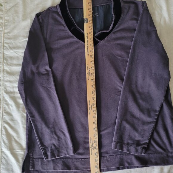 Purple Velvet Collared Shirt Territory Ahead Womens Size XL - Picture 9 of 13